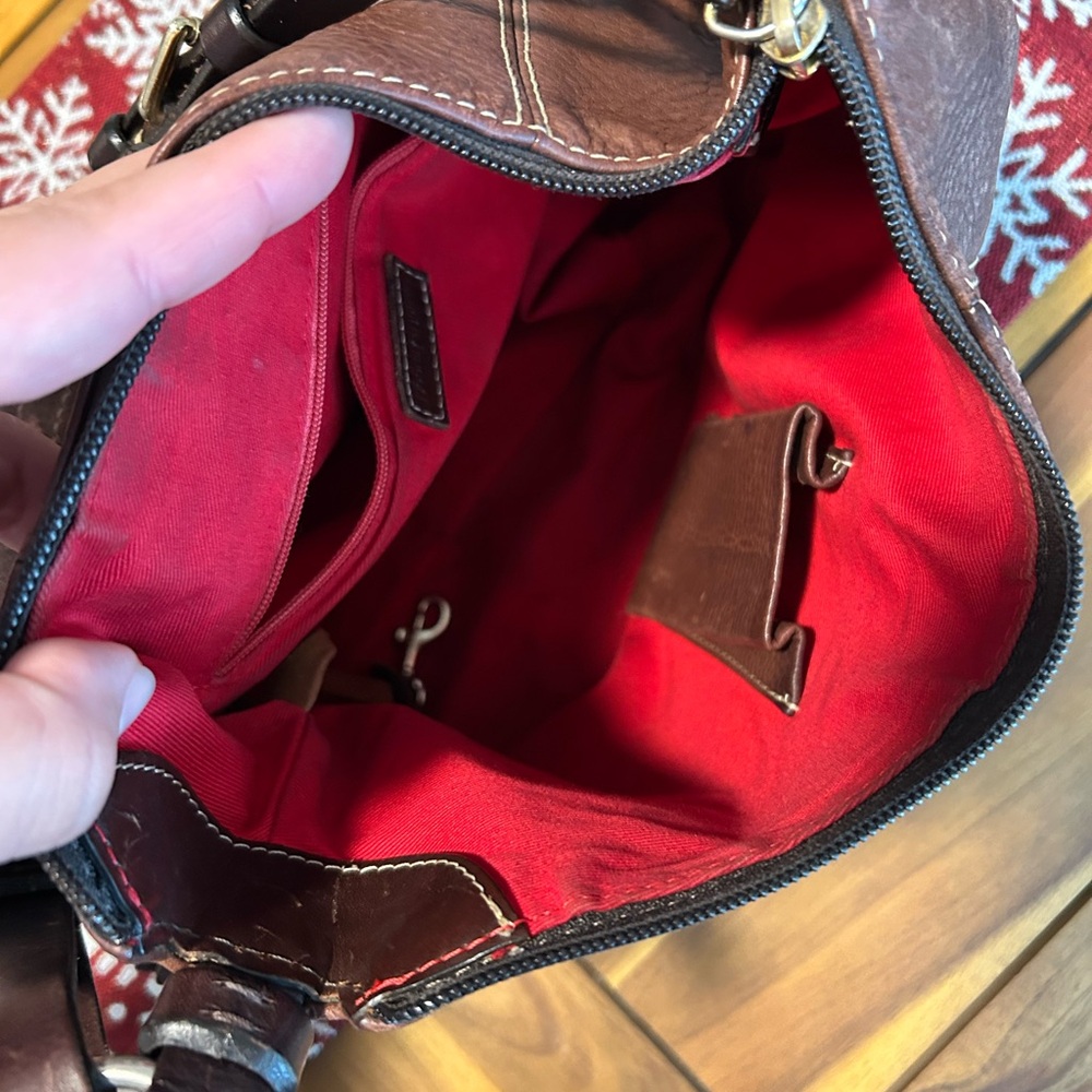Dooney & Bourke Rich Brown Leather Shoulder Bag - Picture 8 of 9